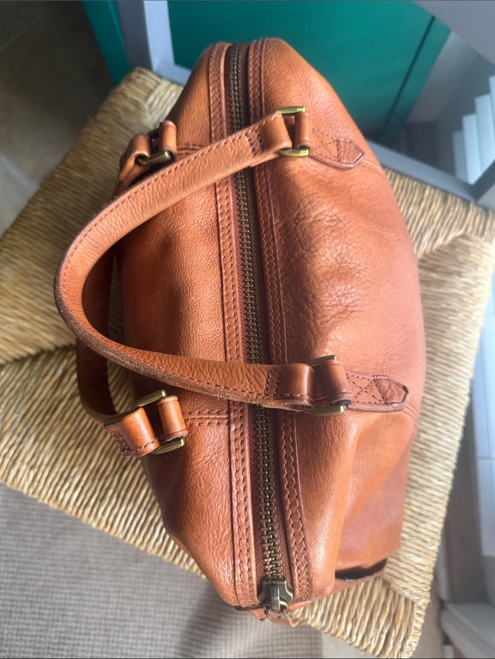 Madewell Glasgow Leather Satchel brass hardware - Picture 8 of 14